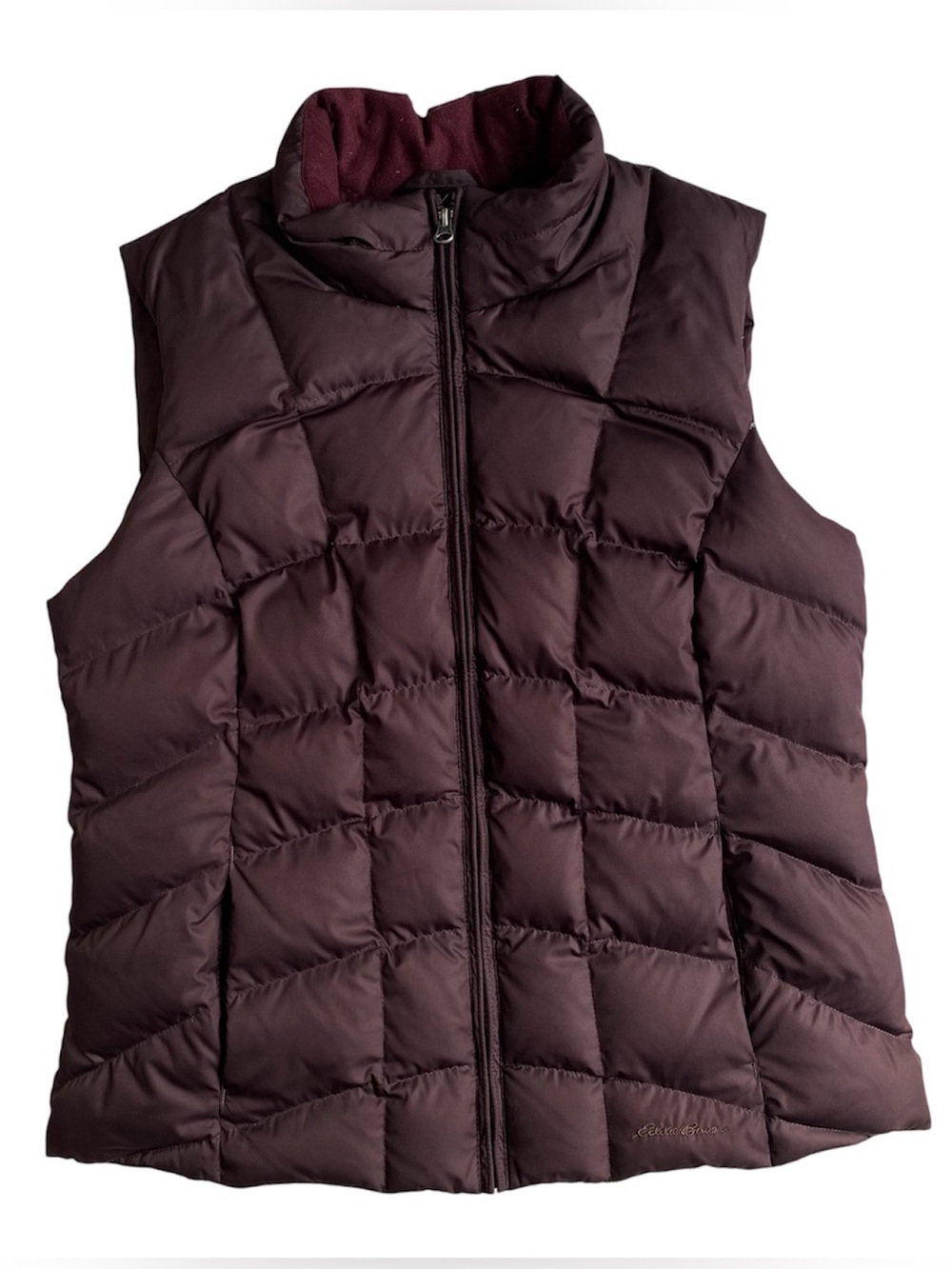 Eddie Bauer EB650 Down Puffer Vest Size L Full Zip Quilted Warm